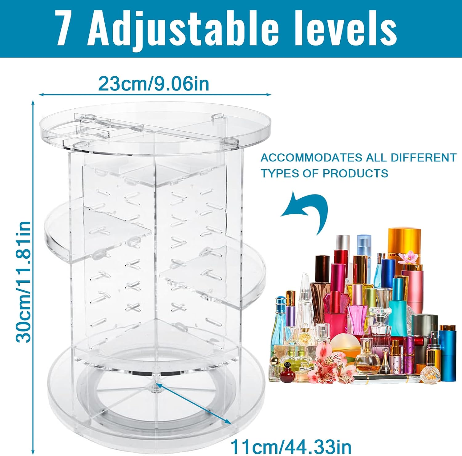 Detalle de Mkitnvy organizer trucco 360° con 7 livelli