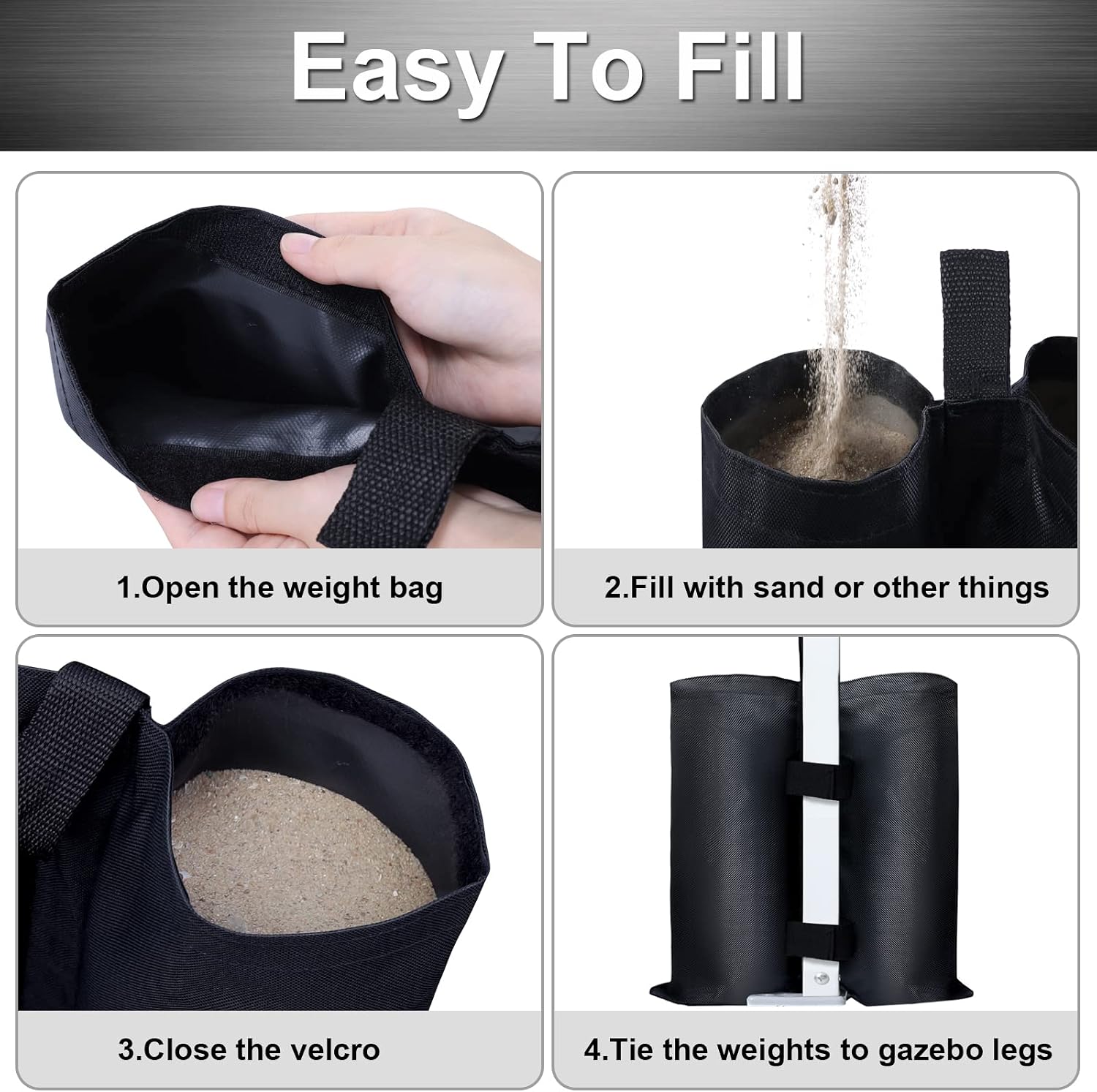 Detalle de ABCCANOPY 4 Pack Heavy Duty Premium Instant Shelter Gazebo Weight Bags