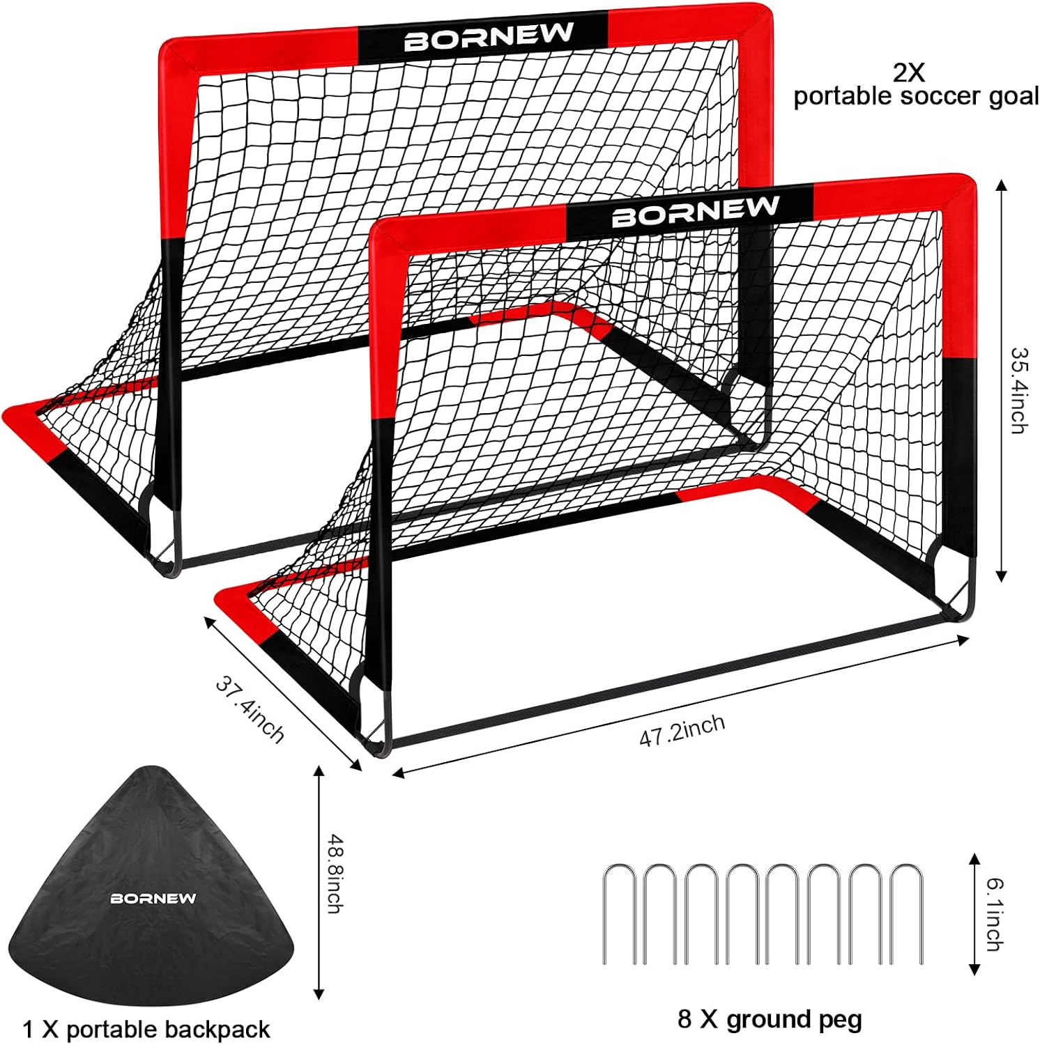 Detalle de Portable Soccer Goals 4 x 3 ft