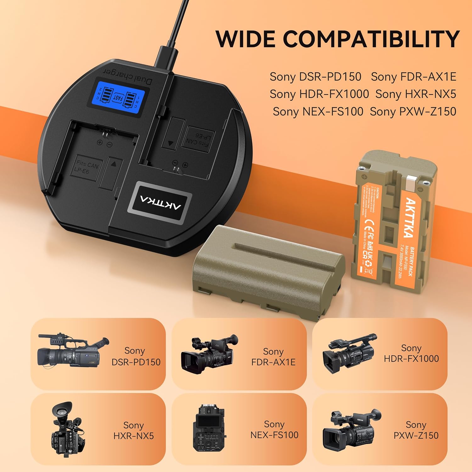 Detalle 2 de AKTTKA NP-F550 3000mAh Pack doble