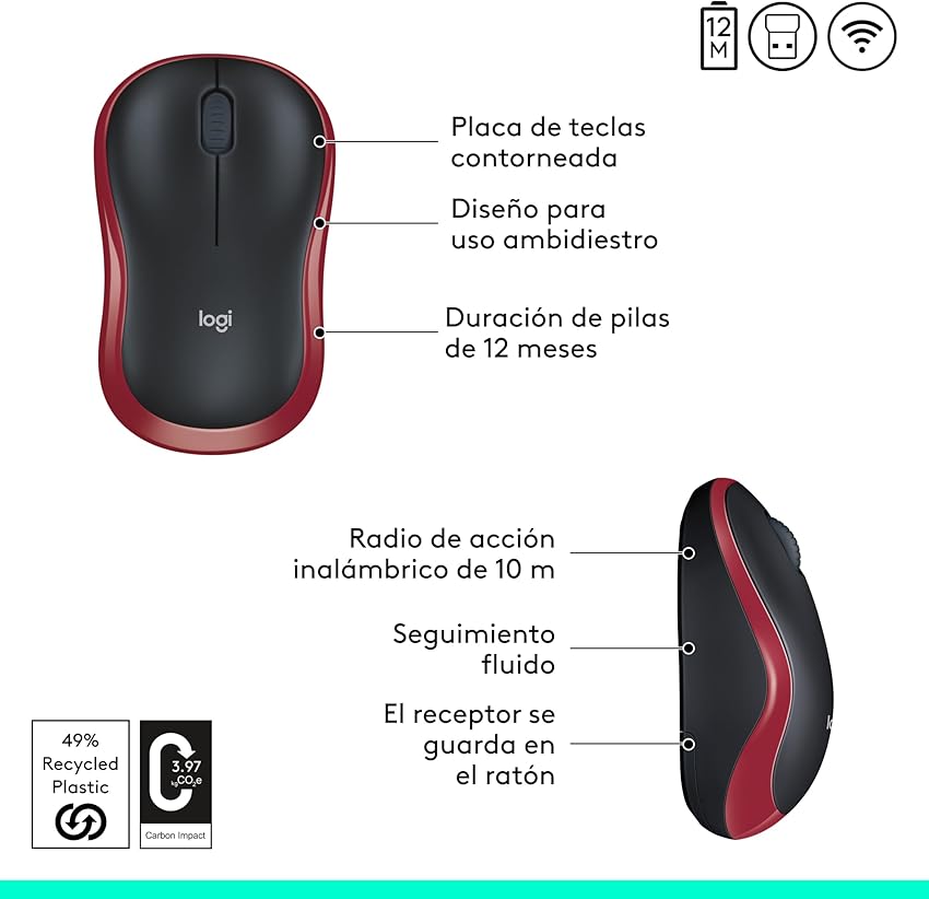 Thumbnail 6 de Logitech M185 Ratón inalámbrico 1000 dpi