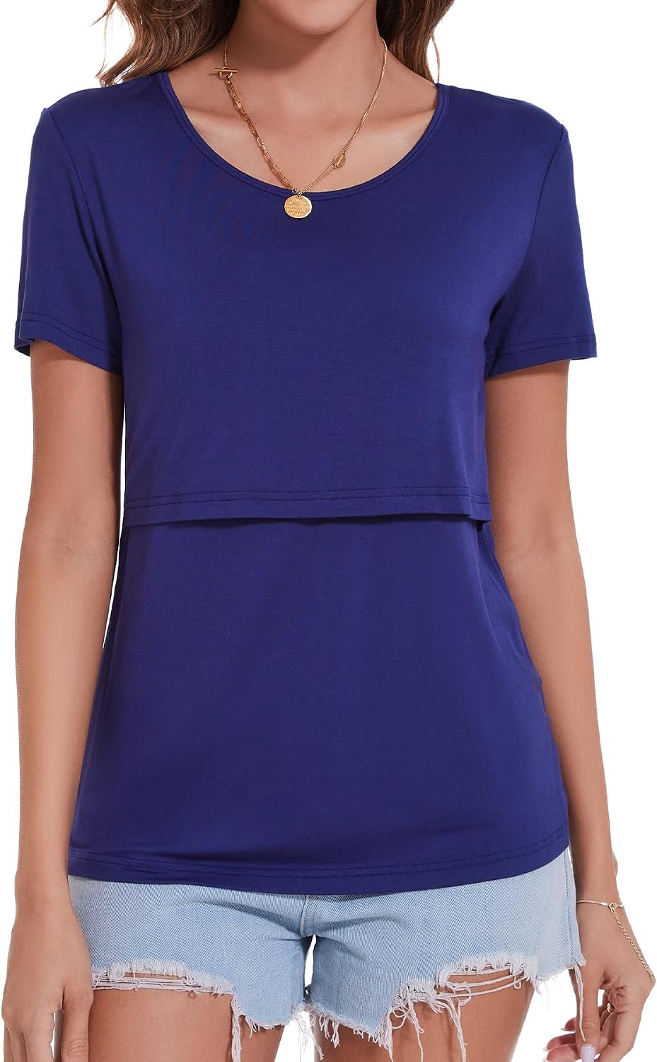Thumbnail 1 de Sosolism 3-Pack Maternity Nursing Tops – Classic Short Sleeve Breastfeeding T-Shirts