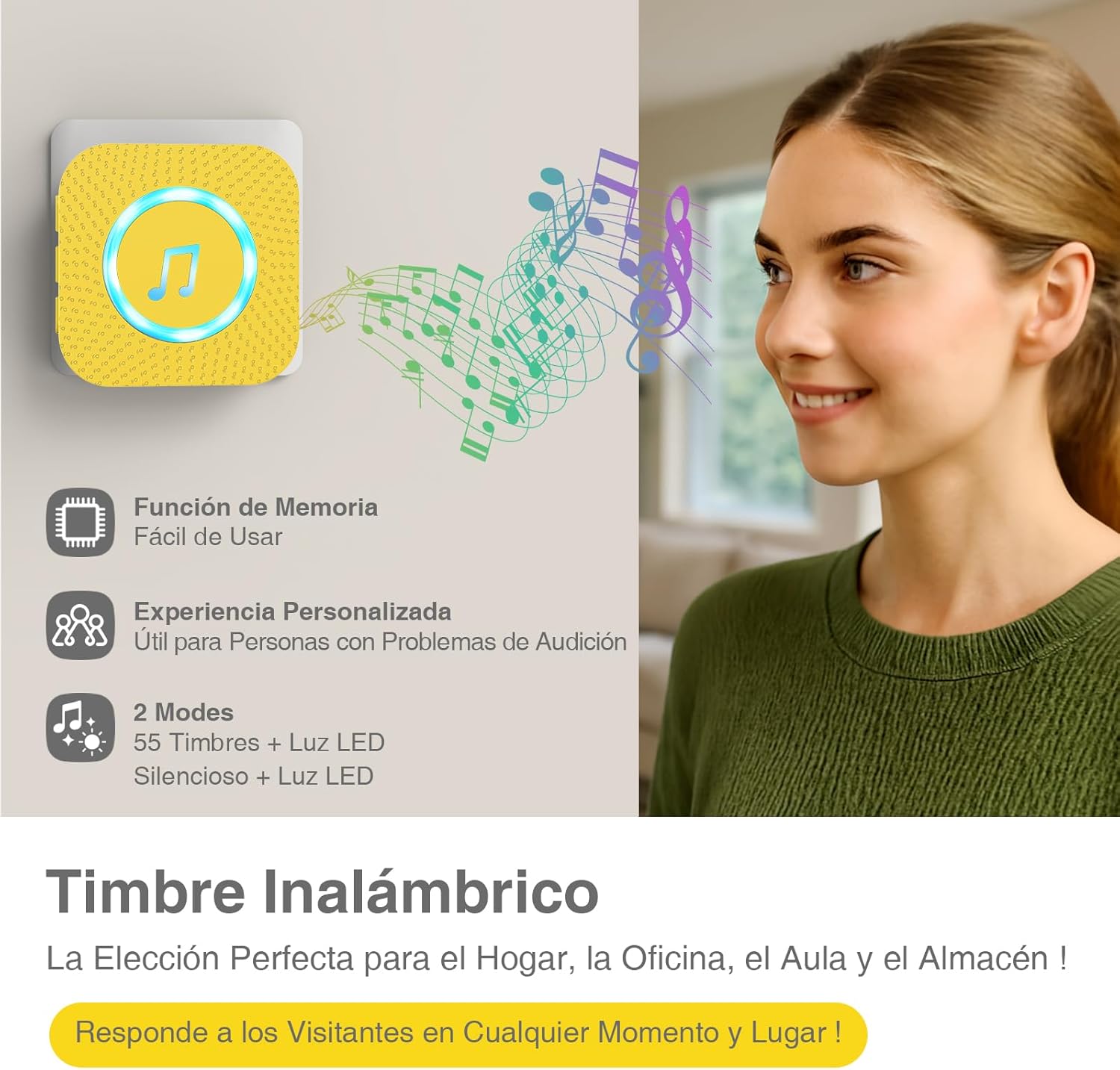 Detalle 2 de SURFOU Timbre inalámbrico 400 m