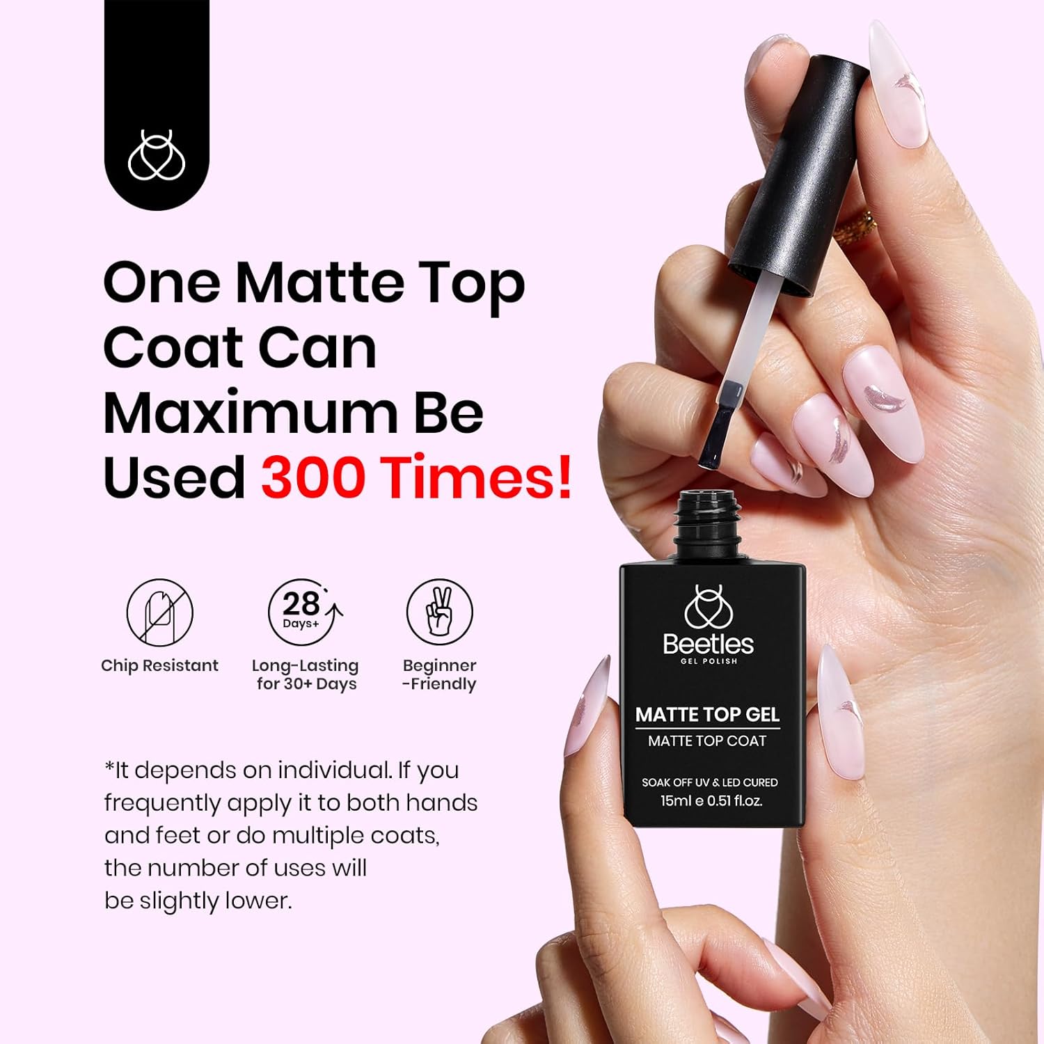 Thumbnail 3 de Beetles Matte Gel Top Coat 15 ml 💅