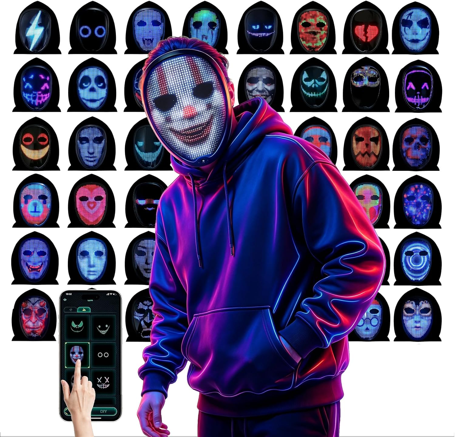 Detalle de JDBMAOYE LED Mask, 115 Patterns