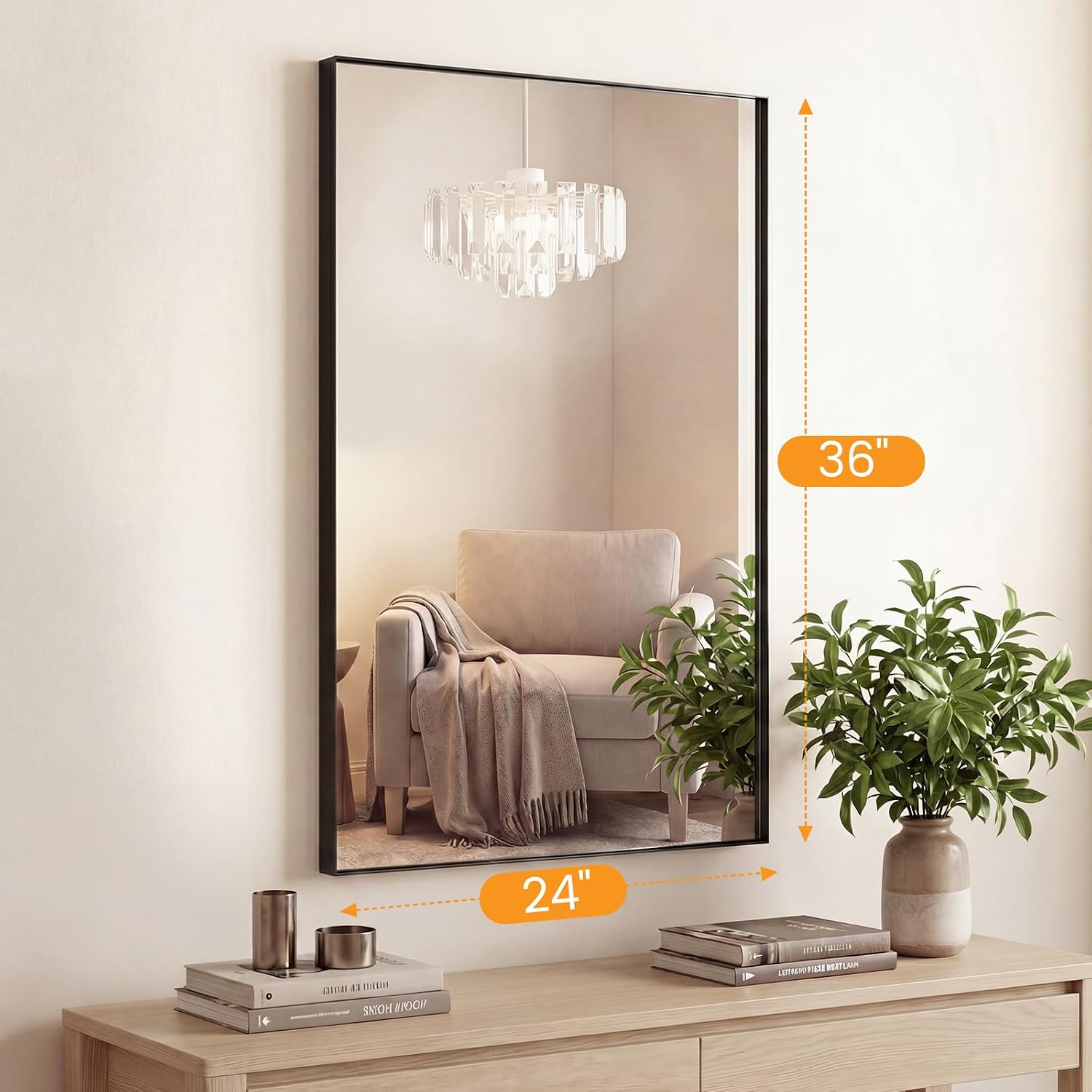 Detalle 2 de NEWBULIG Wall Mirror, 24 x 36 in.