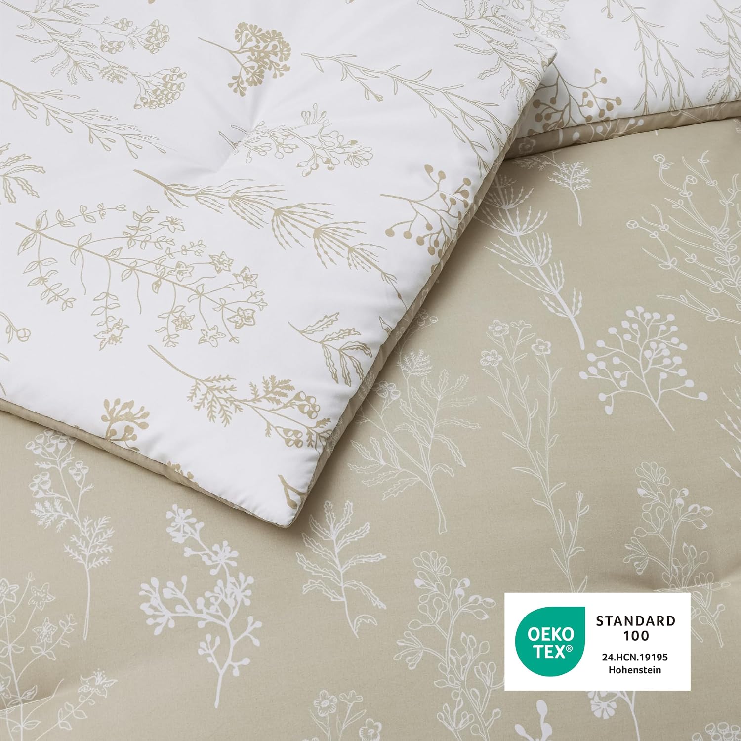 Detalle 1 de Bedsure Floral Comforter Set, King Reversible Bedding with Down-Alternative Fill
