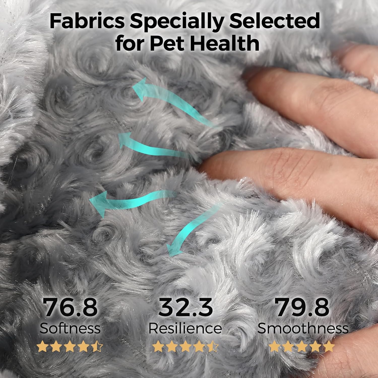 Thumbnail 5 de Heymamba Large Dog Bed Rectangle 76x61x23cm – Calming, Washable, with Opening & Fluff Outward Design