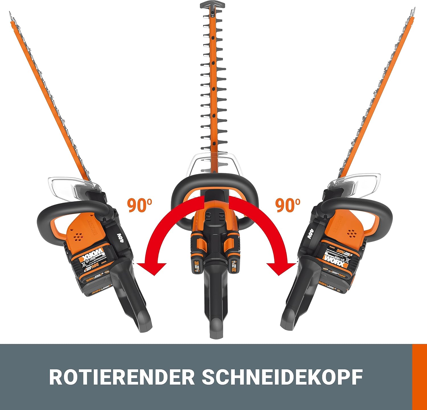 Thumbnail 1 de WORX WG284E.9 Akku-Heckenschere 40V (2×20V) mit 60 cm Dual-Klingen