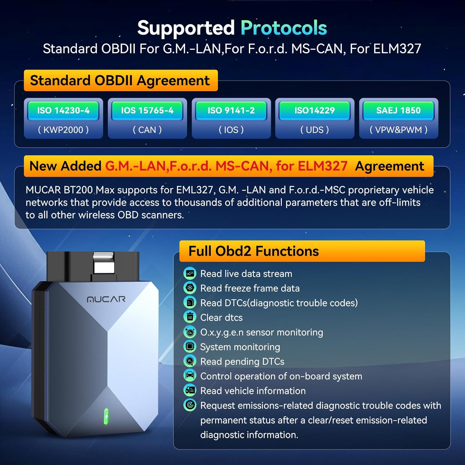 Thumbnail 2 de MUCAR AI-Assisted OBD2 Scanner BT200 MAX (Bluetooth) with Lifetime Updates