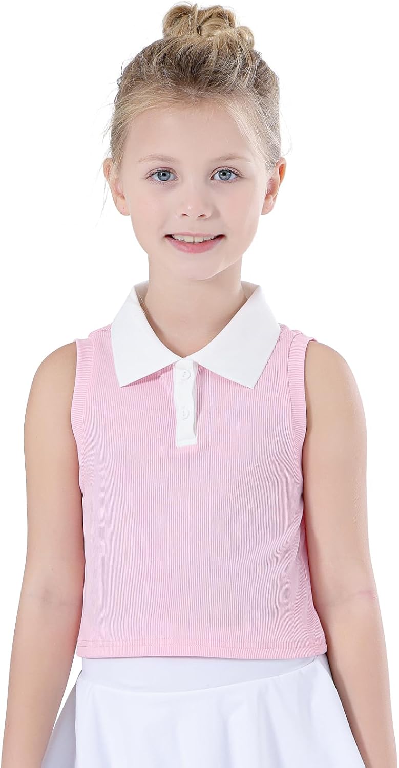 Thumbnail 6 de Bezioner Girls Polo Sleeveless Tennis T-Shirts: Classic Collared Golf Tank Tops for Gym, Running and Play