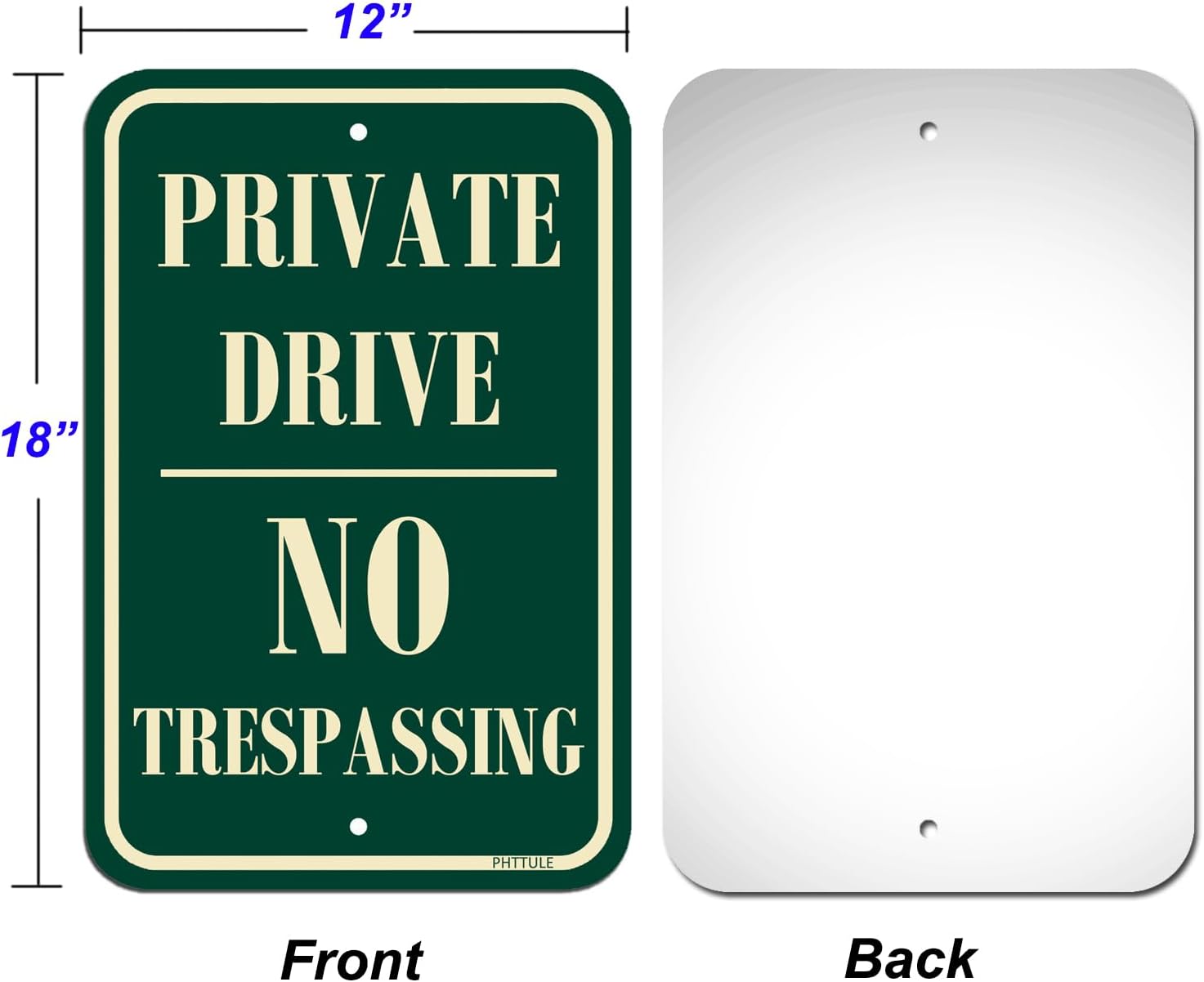 Detalle 2 de PHTTULE Private Drive Sign, 12 x 18 Inches