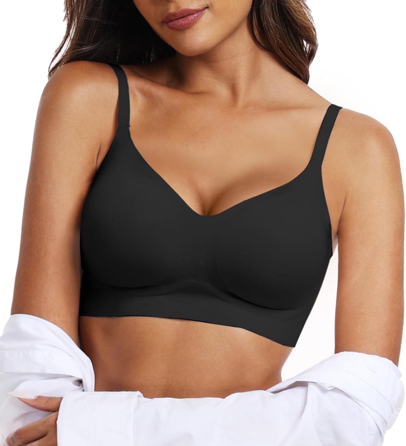 Detalle de OEAK Womens Wireless Push Up Bra 4‑Row Hooks 🎀