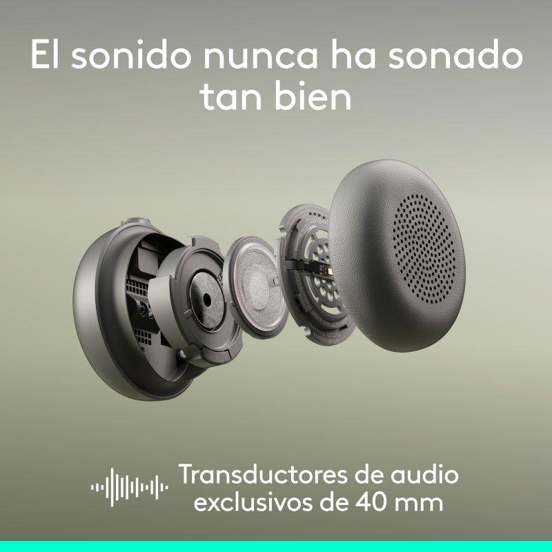 Detalle de Logitech Zone Wireless 2: auriculares Bluetooth con ANC híbrida adaptativa y micrófonos IA (rosa)