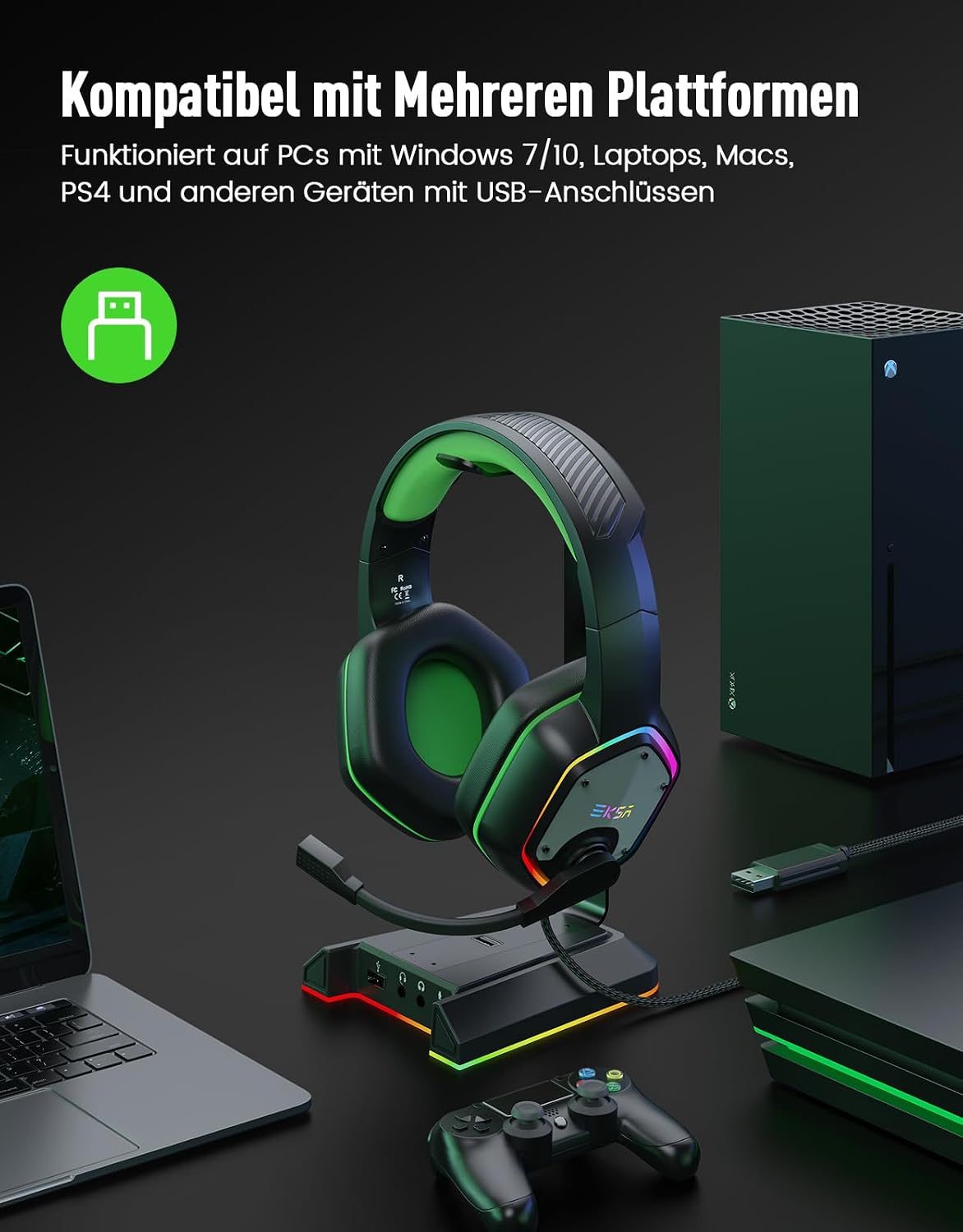 Detalle de EKSA E1000 Gaming Headset 250g