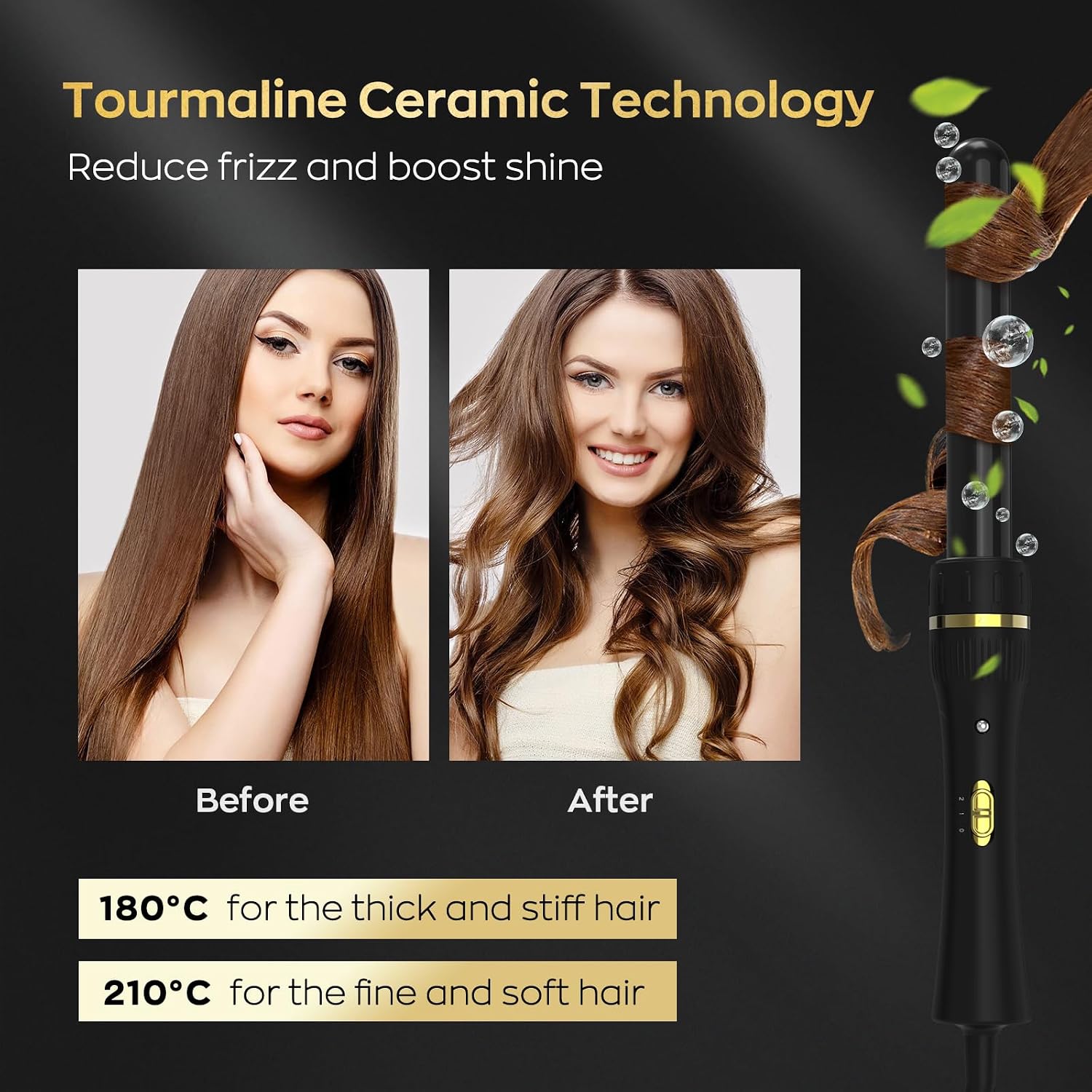 Detalle 2 de janelove 5‑in‑1 Curling Wand Set 10–32mm for All Hair Types 💇♀