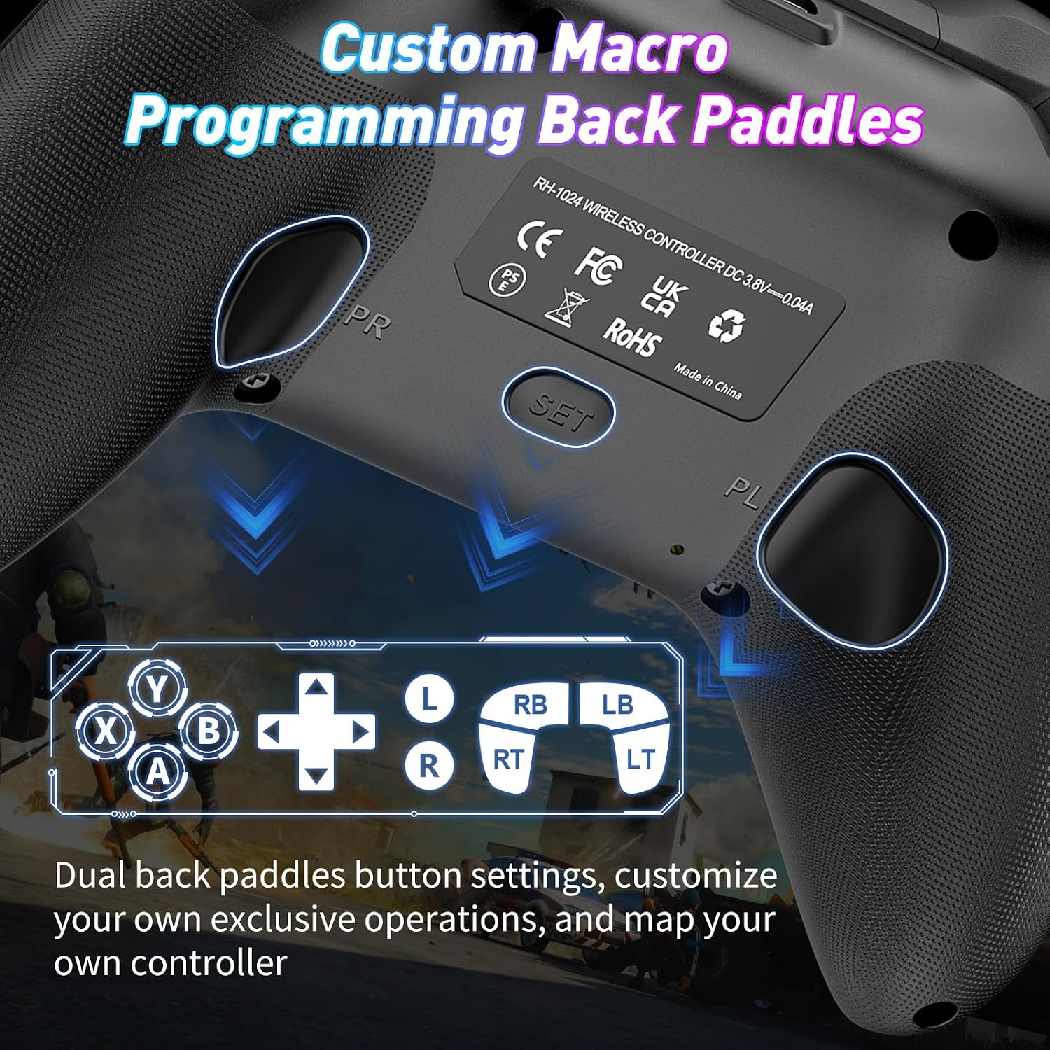 Detalle 2 de Gamrombo RGB Wireless Controller for Xbox Series X|S, Xbox One & PC