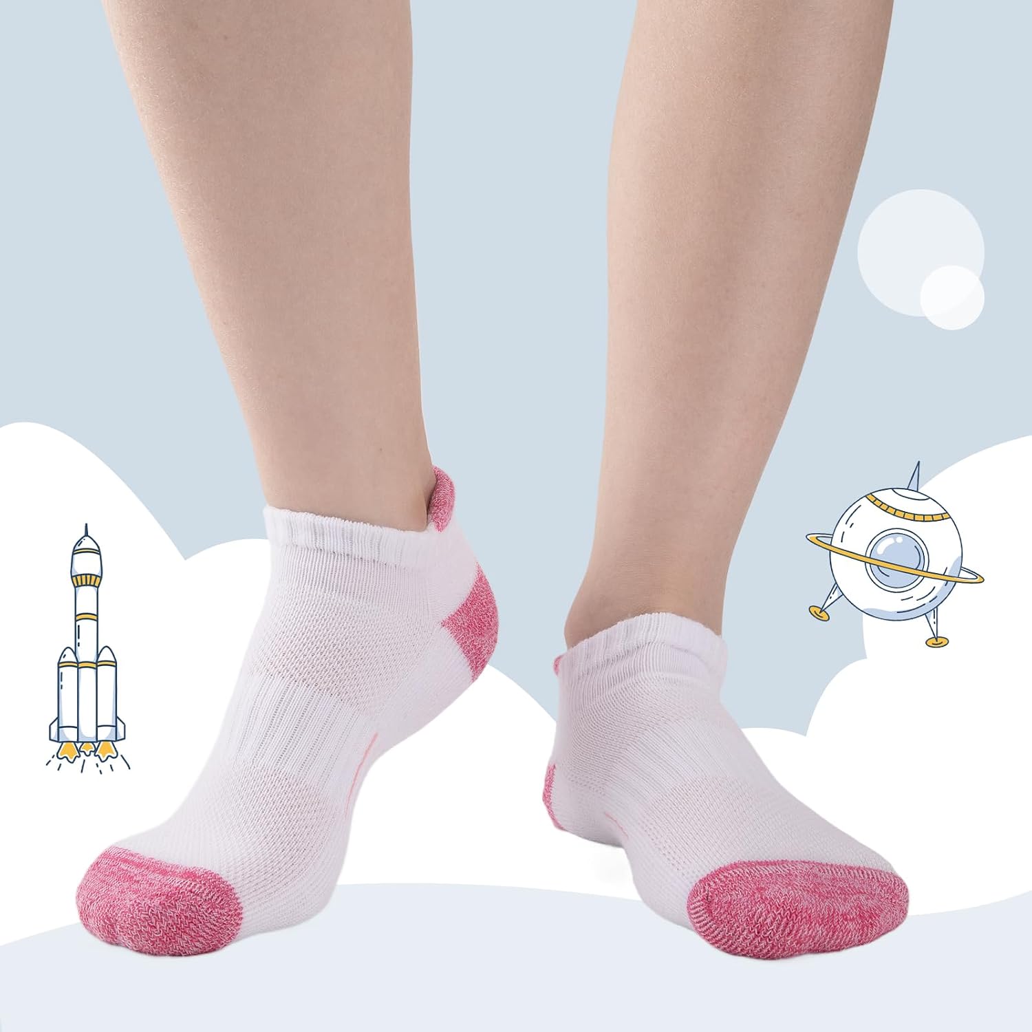 Detalle 2 de Comfoex 0 Girls' Ankle Athletic Socks with Cushioned Soles and Mesh
