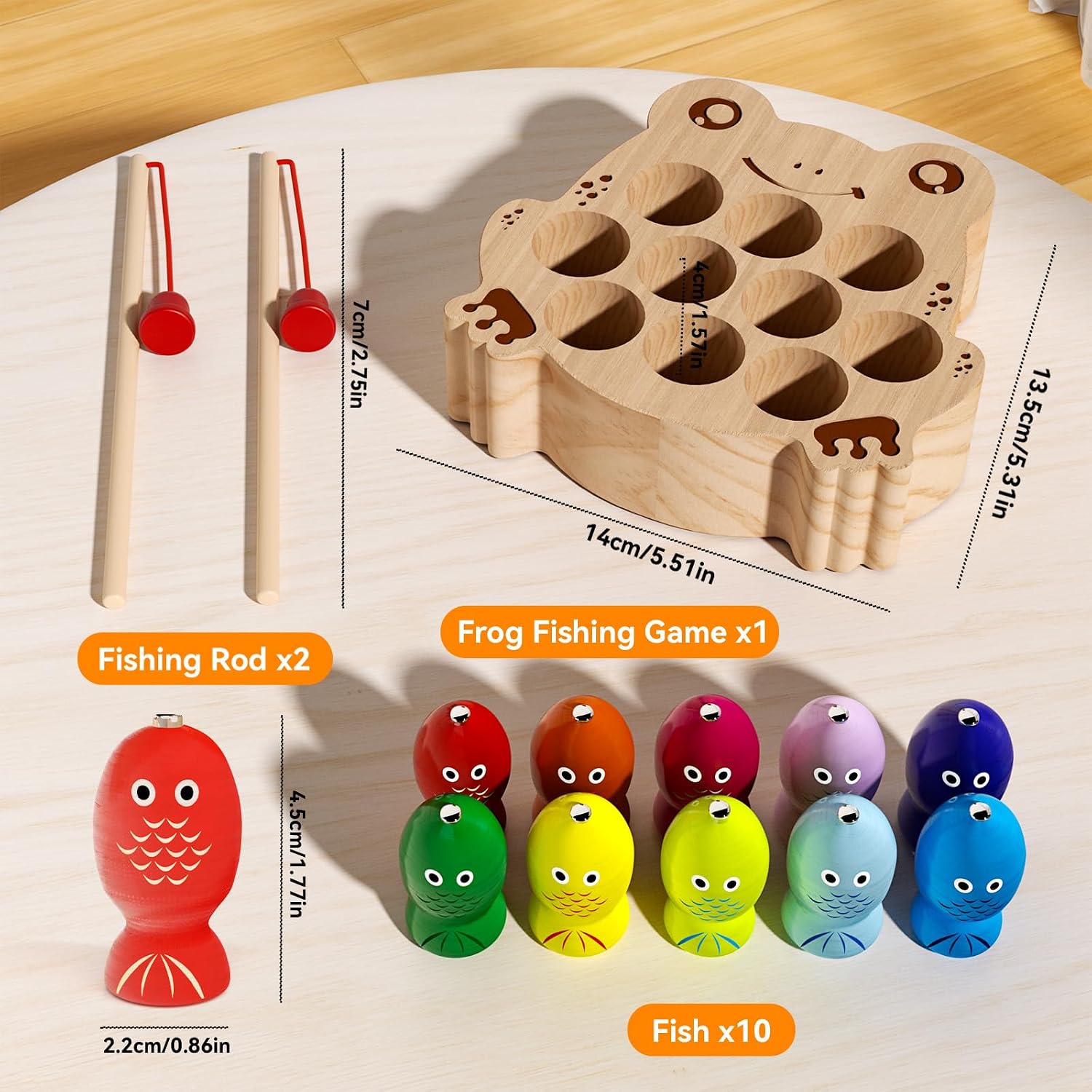 Thumbnail 3 de Edutree Montessori Wooden Magnetic Fishing Game for Toddlers (1–3 years): Colour Sorting & Fine Motor Skills