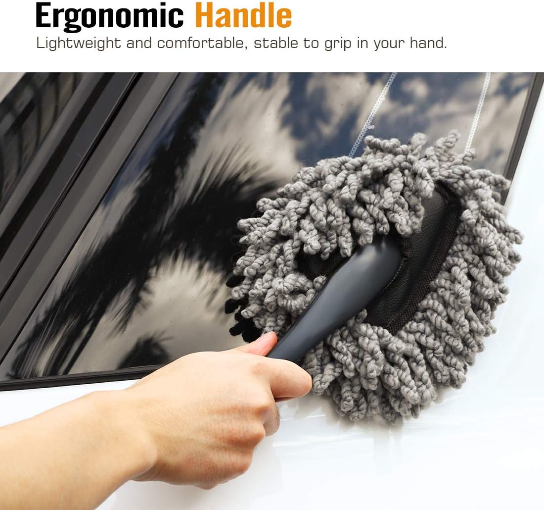 Thumbnail 3 de MoKo 2 Pack Car Cleaning Brush (soft microfiber dusting tool) – Gray