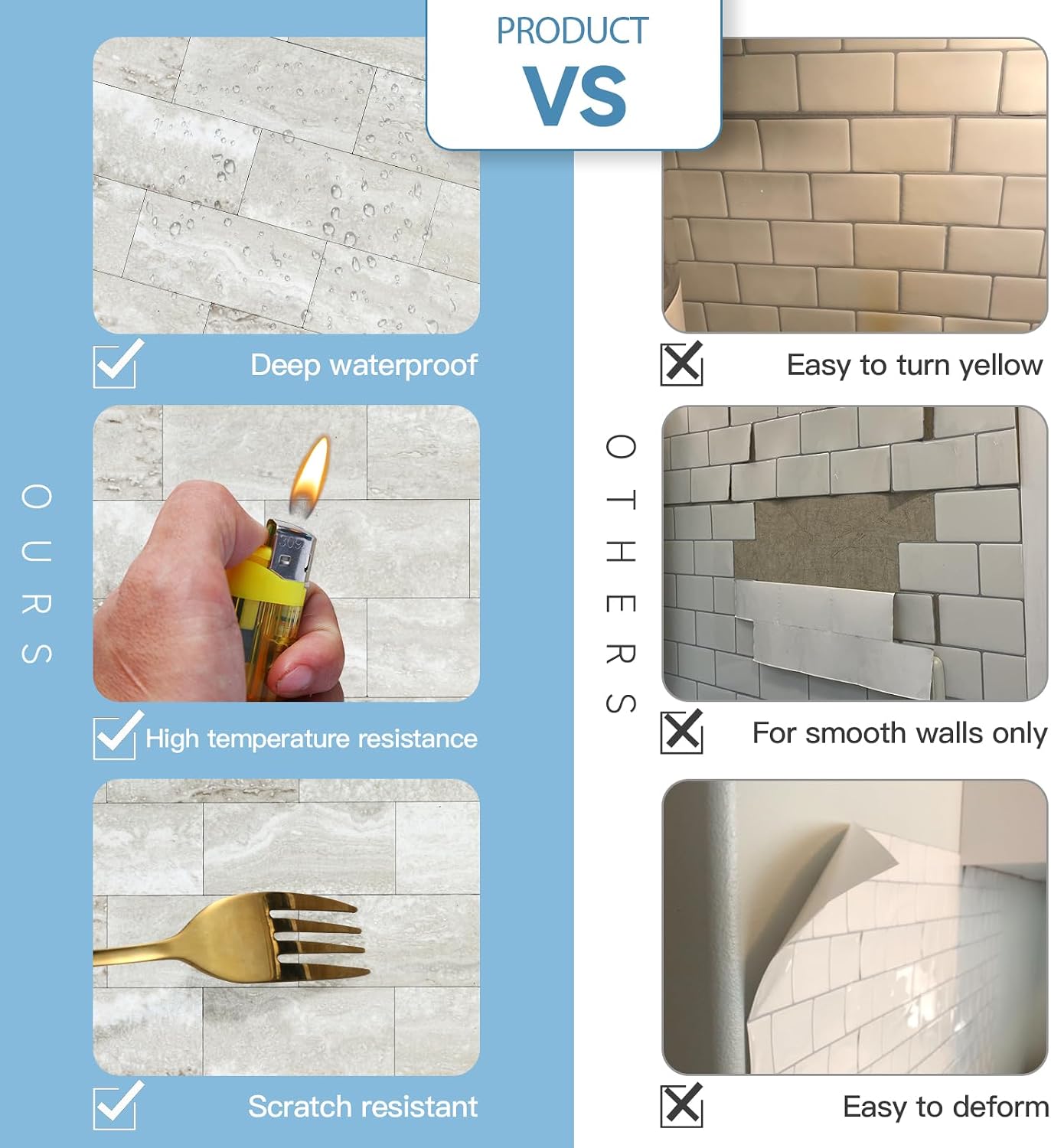 Thumbnail 6 de OYASIMI GZMA038-10-CA Dolomite Peel-and-Stick PVC Subway Tiles