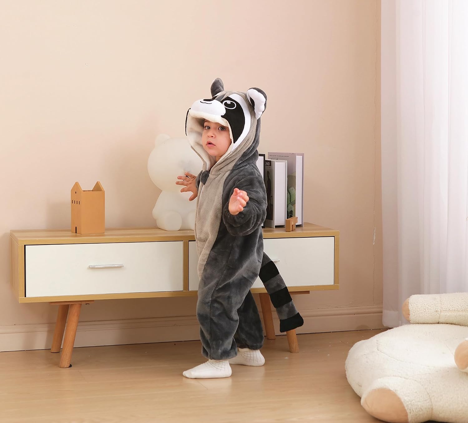 Thumbnail 6 de CuteOn Baby Costume-HHX Flannel Animal Onesie with Easy-Change Zipper
