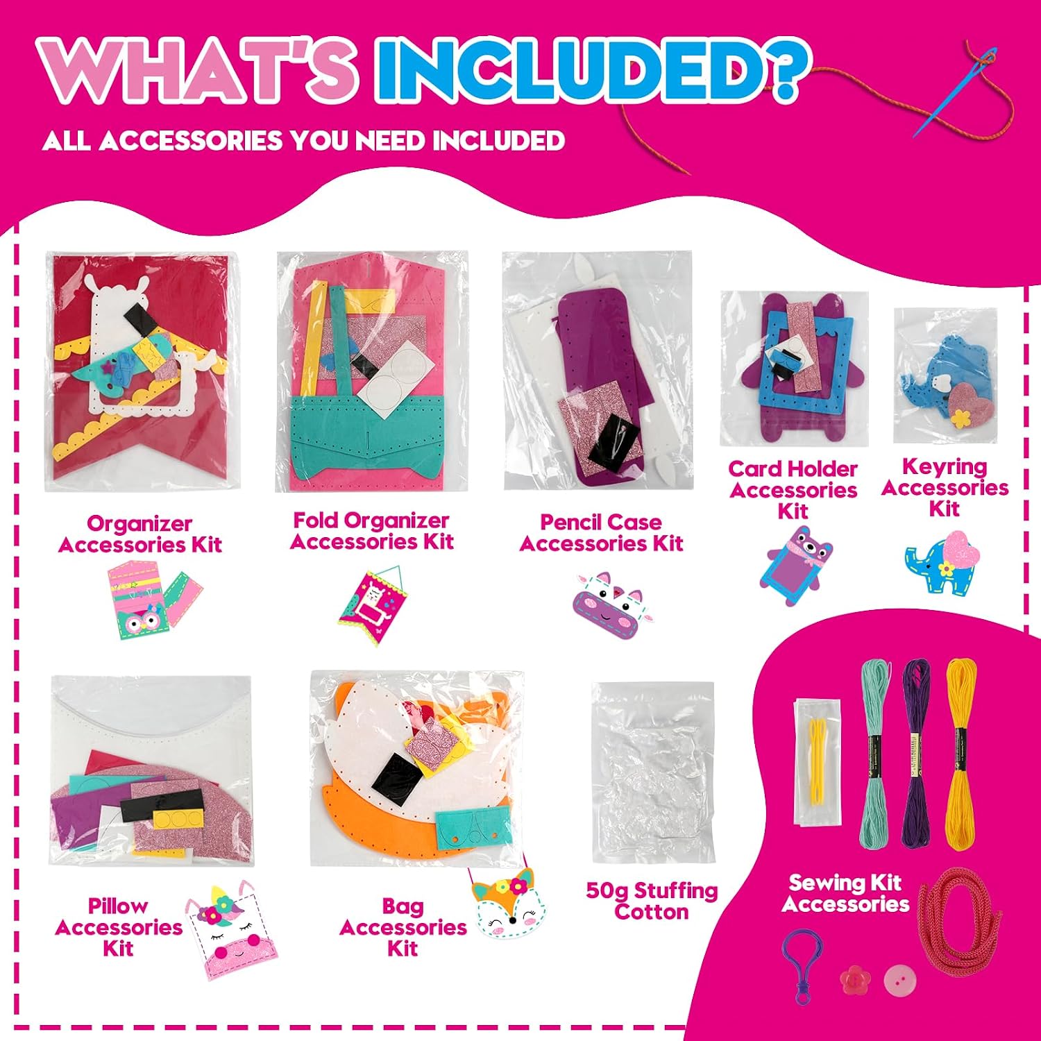 Thumbnail 2 de Sewing Craft Kit for Girls 7‑Project Set 🎨