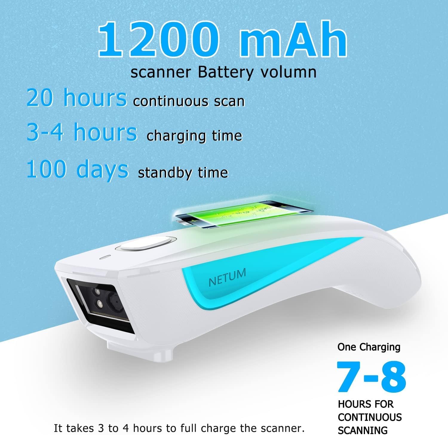 Thumbnail 5 de NETUM C850 Mini lecteur de codes‑barres 3 en 1 1200 mAh
