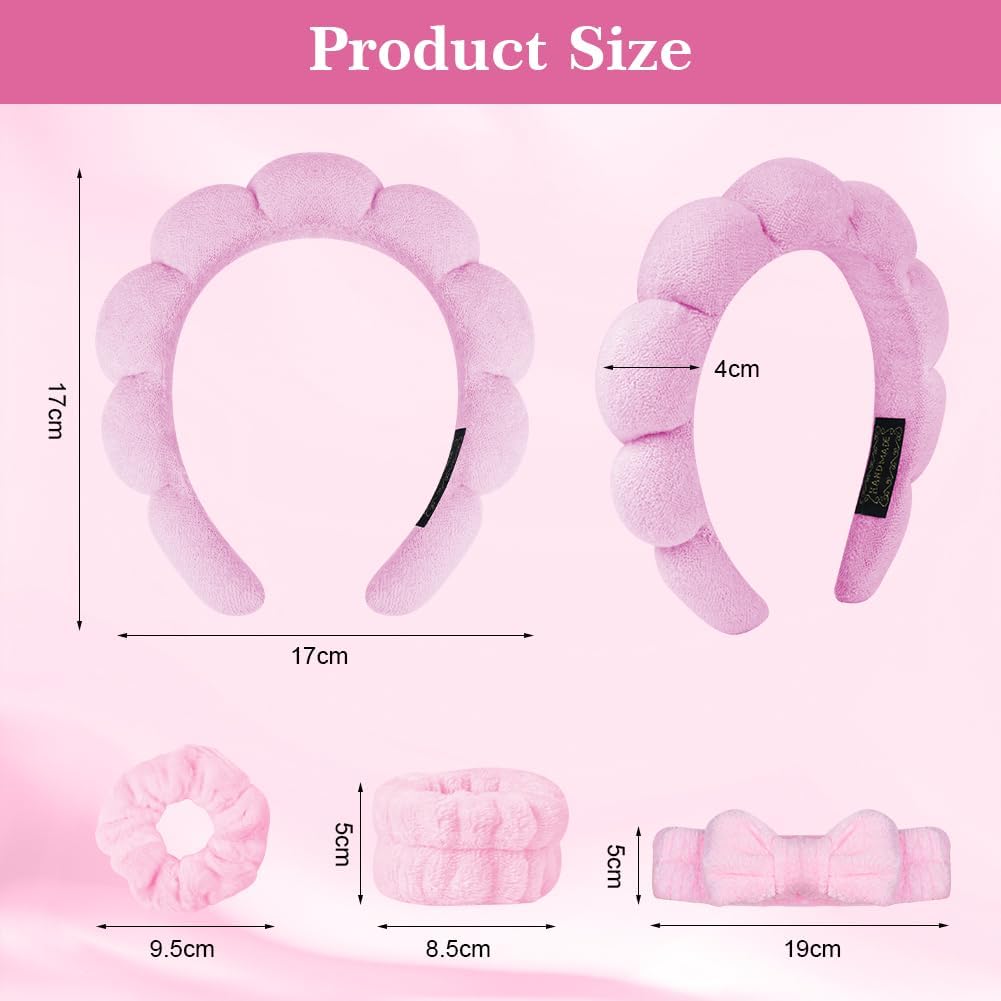 Detalle 2 de Fascia capelli 5 pezzi Rosa 🎀