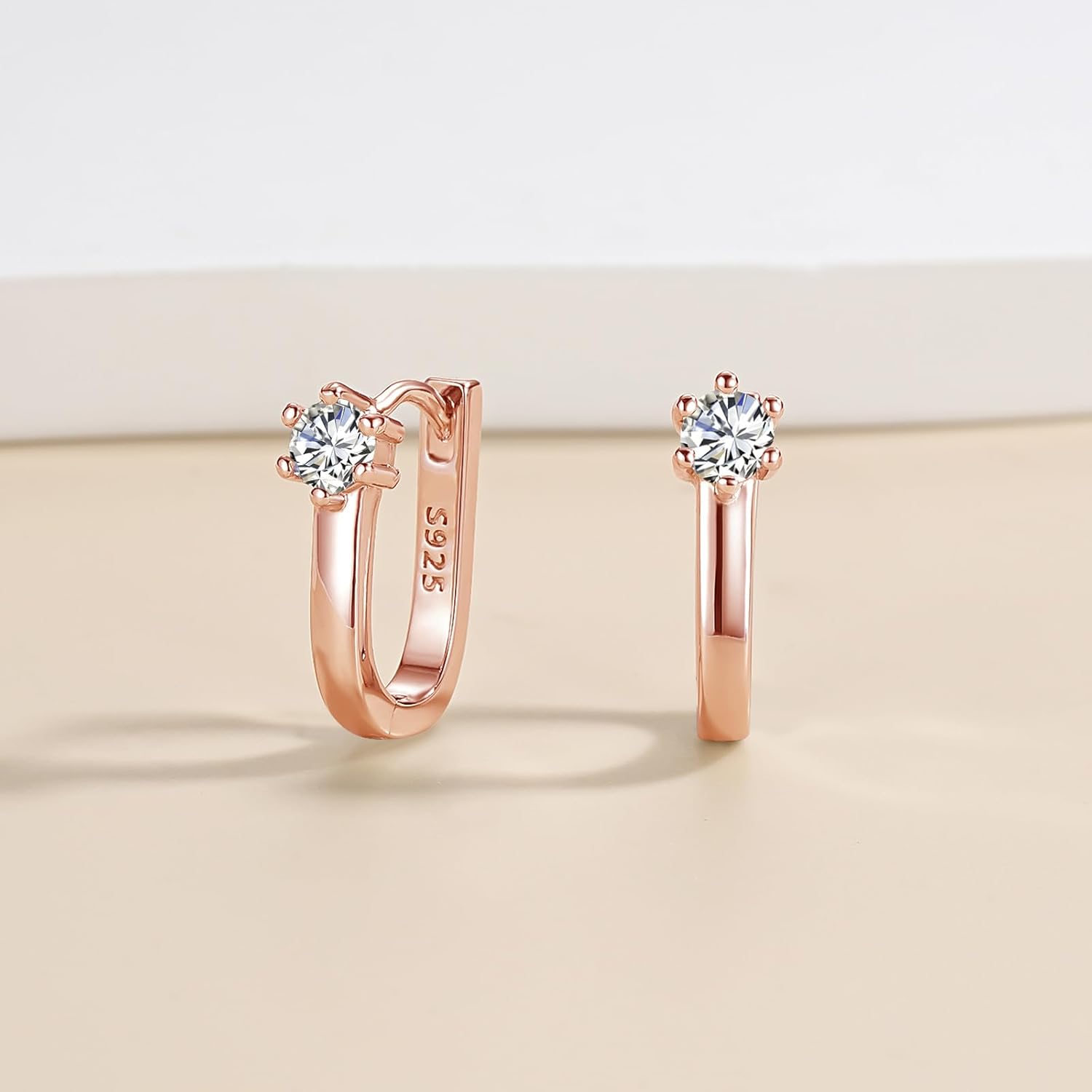 Thumbnail 2 de Josfeva Silber Creolen Ohrringe für Damen – 925er Sterling Silber oval mit 5A Zirkonia
