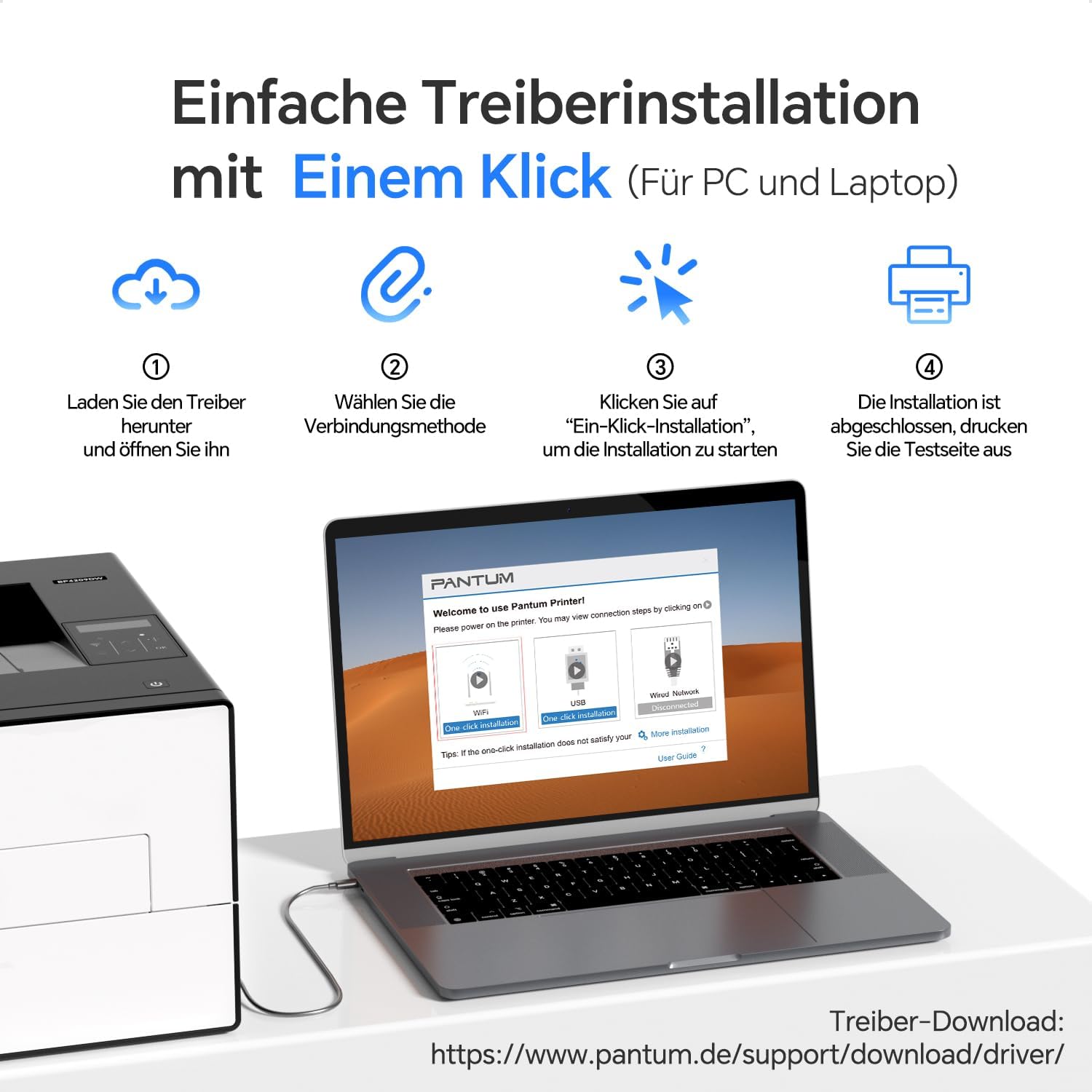 Thumbnail 6 de PANTUM BP4209DW Laserdrucker (SW) mit automatischem Duplexdruck, WLAN/USB/Ethernet – bis 30 ppm