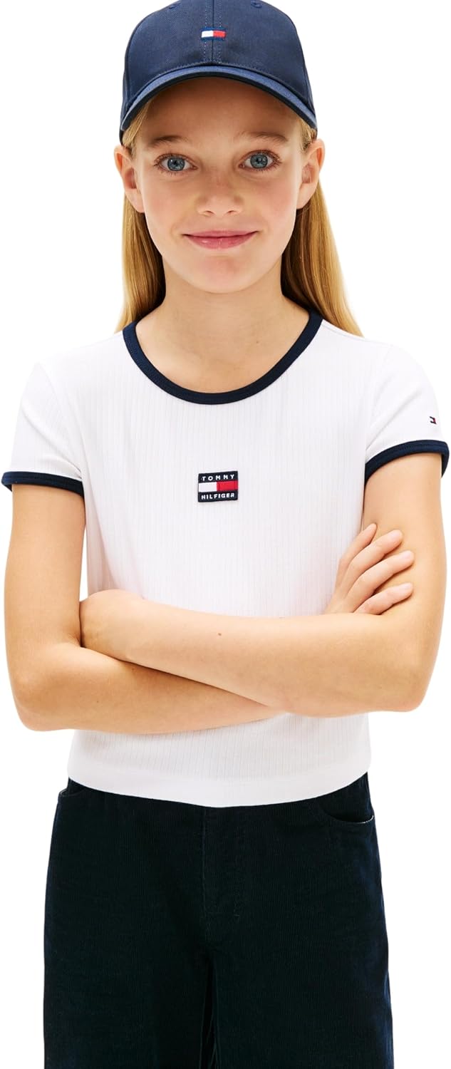Detalle de Tommy Hilfiger T-Shirt Bimba Art KG0KG09066 – Originale, sostenibile e versatile