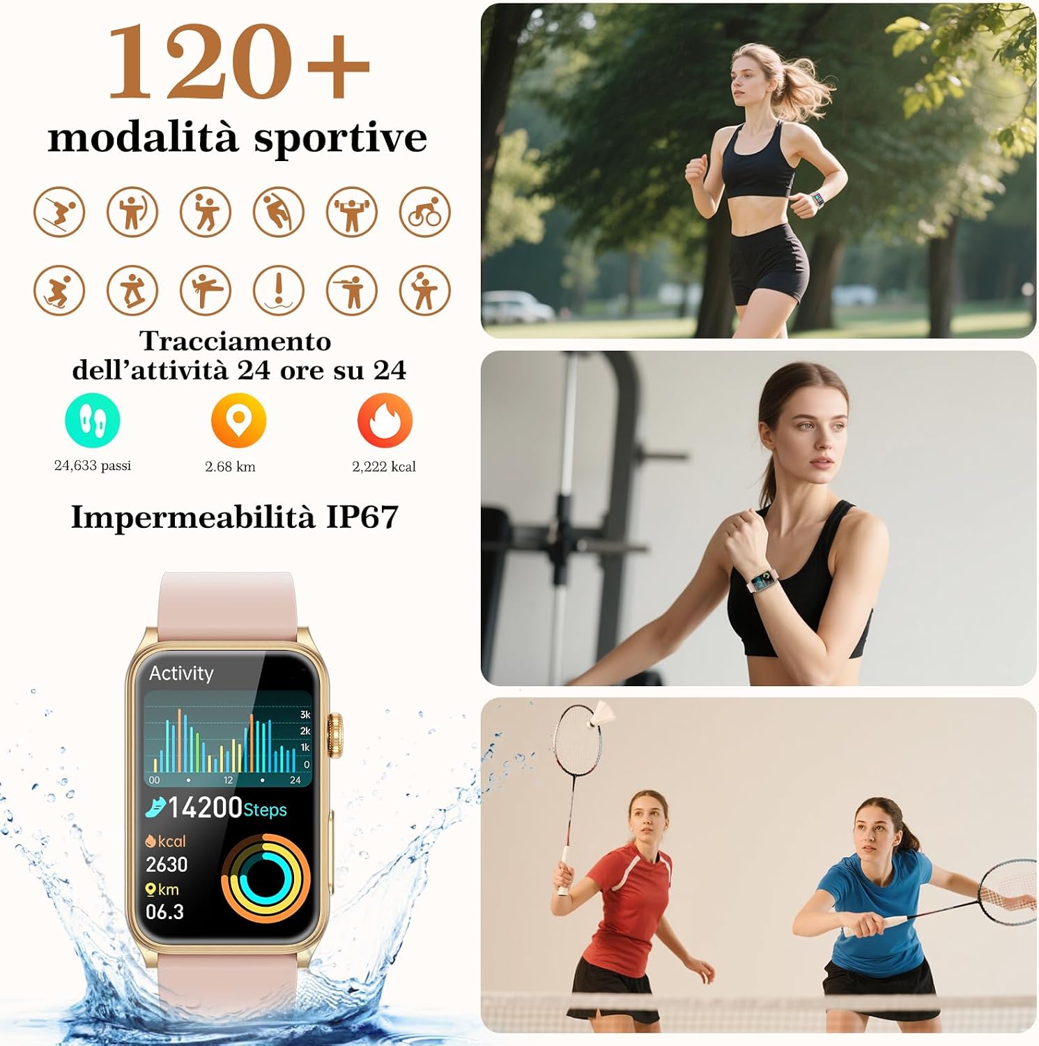 Detalle de 2026 Nuovo Smartwatch Donna con ECG, Pressione Sanguigna, Lipidi, Acido Urico e BMI – Eleganza e Salute sul polso