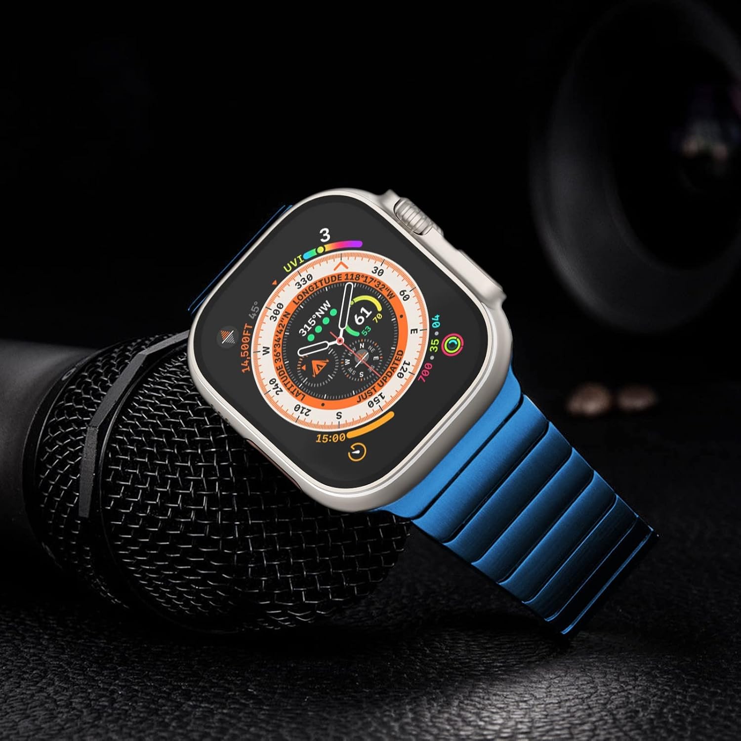 Detalle de Fullife Stainless Steel Watch Strap for Apple Watch (All Generations) – Blue