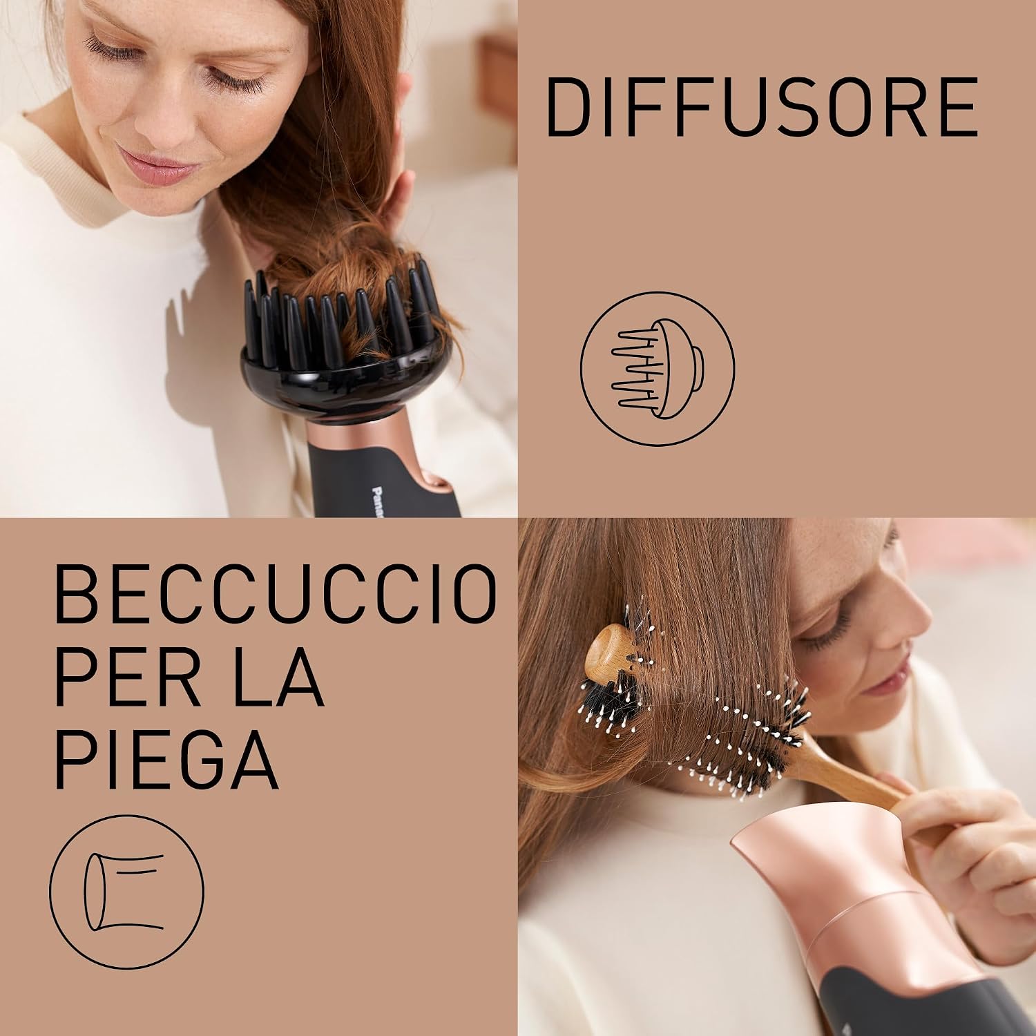Detalle de Panasonic EH-NA63CN825 asciugacapelli professionale 2000 W Nanoe (nero e rose gold)