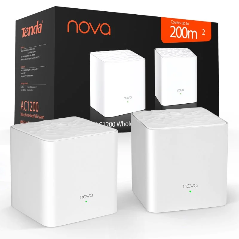 Detalle de Tenda Nova MW3: sistema WiFi mesh de 2 nodos para cubrir hasta 200 m² con conexión estable