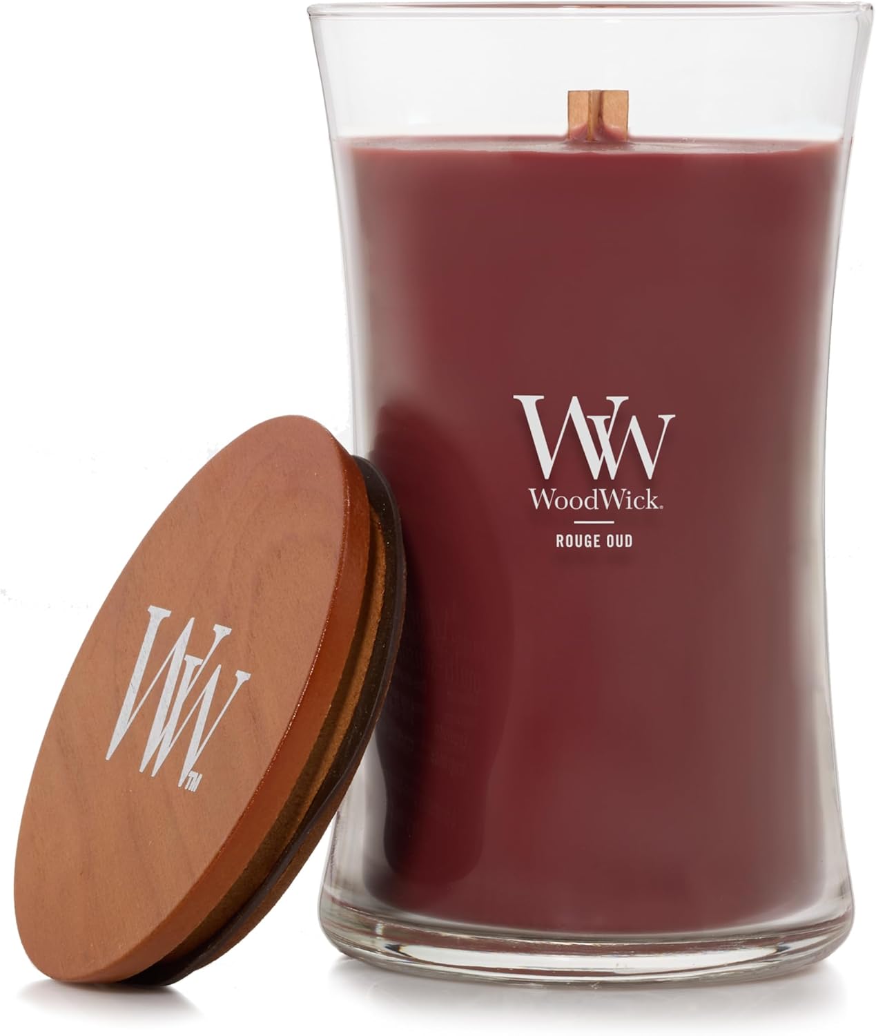 Detalle de Bougie parfumée WoodWick Rouge Oud 130 h