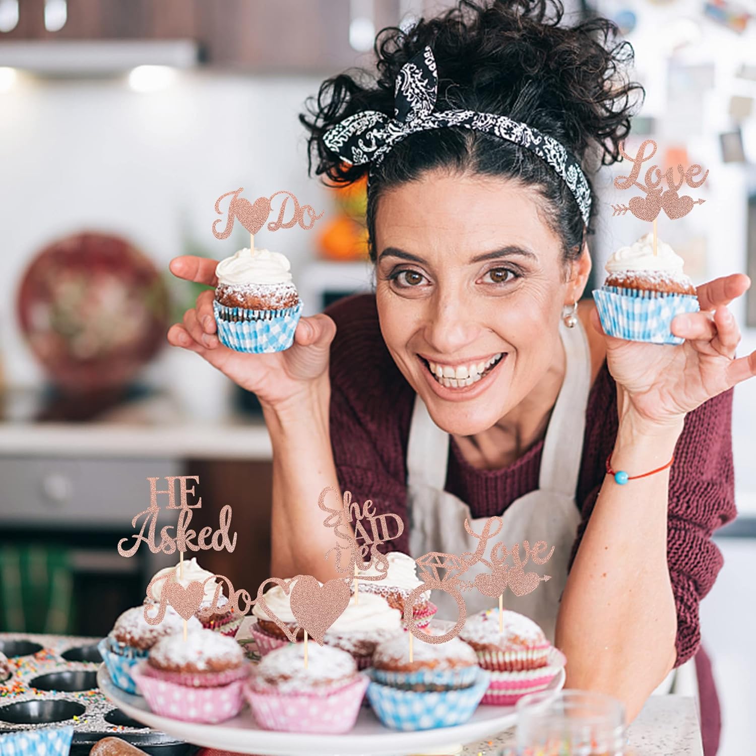 Thumbnail 4 de SYKYCTCY 36 Cupcake Toppers He Asked 🎂