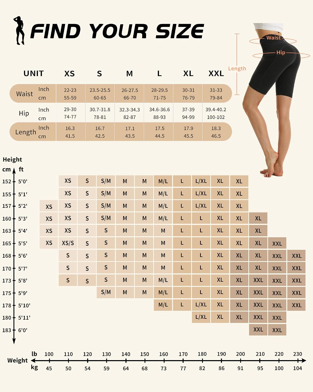 Detalle de CAMBIVO Women's Cycling Shorts with Pockets and High Waist