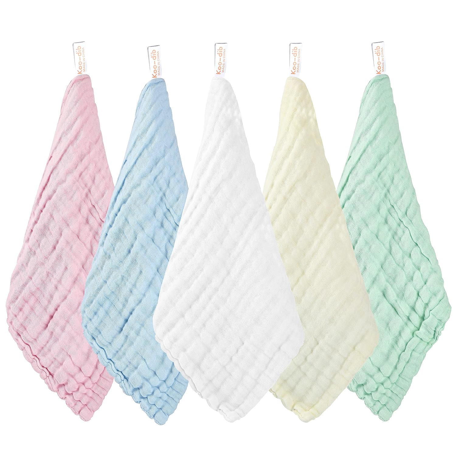 Thumbnail 1 de Koo-dib Musselin Waschlappen-Set 10 Stück 25x25 cm – Baby Mullwindeln
