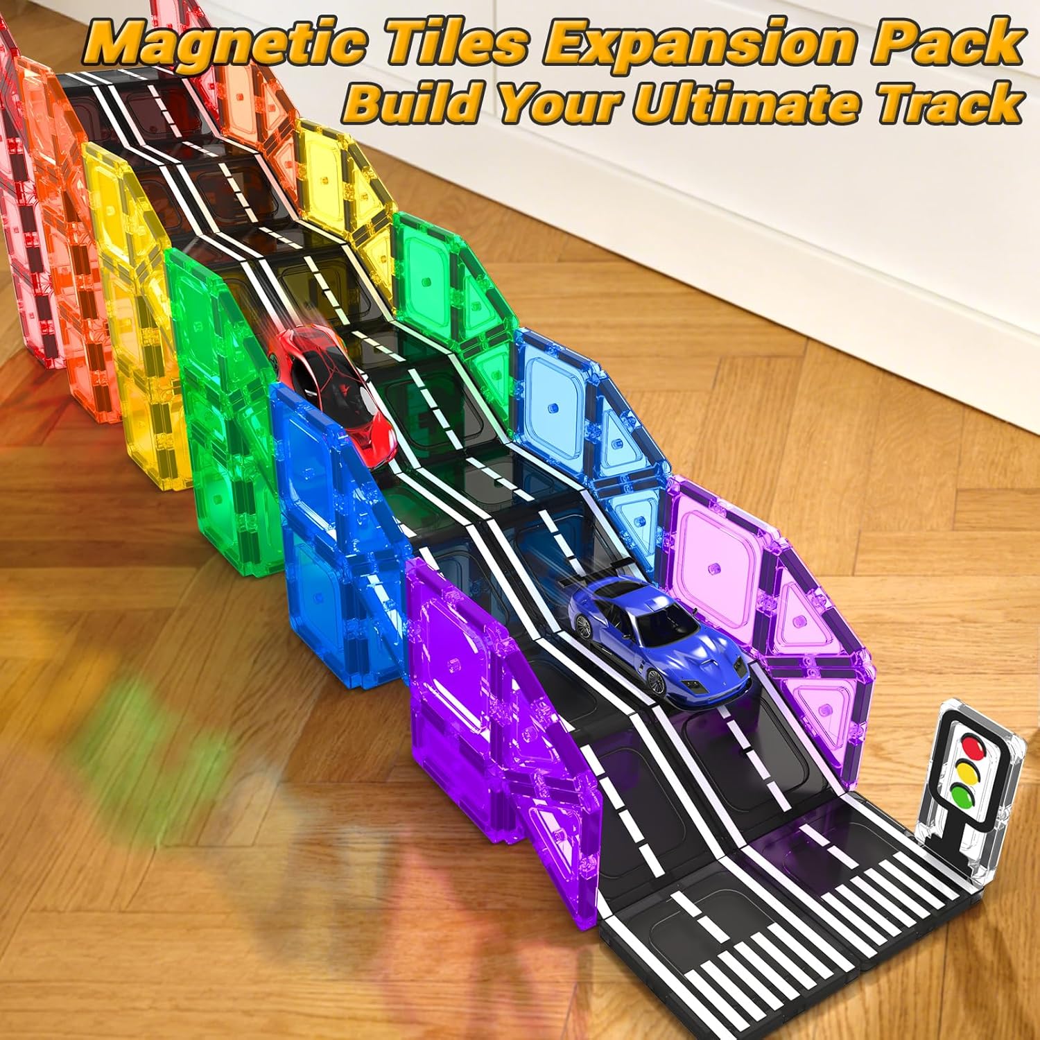 Thumbnail 1 de IGIVI Magnetic Tiles Road Expansion Pack for Kids 🧩