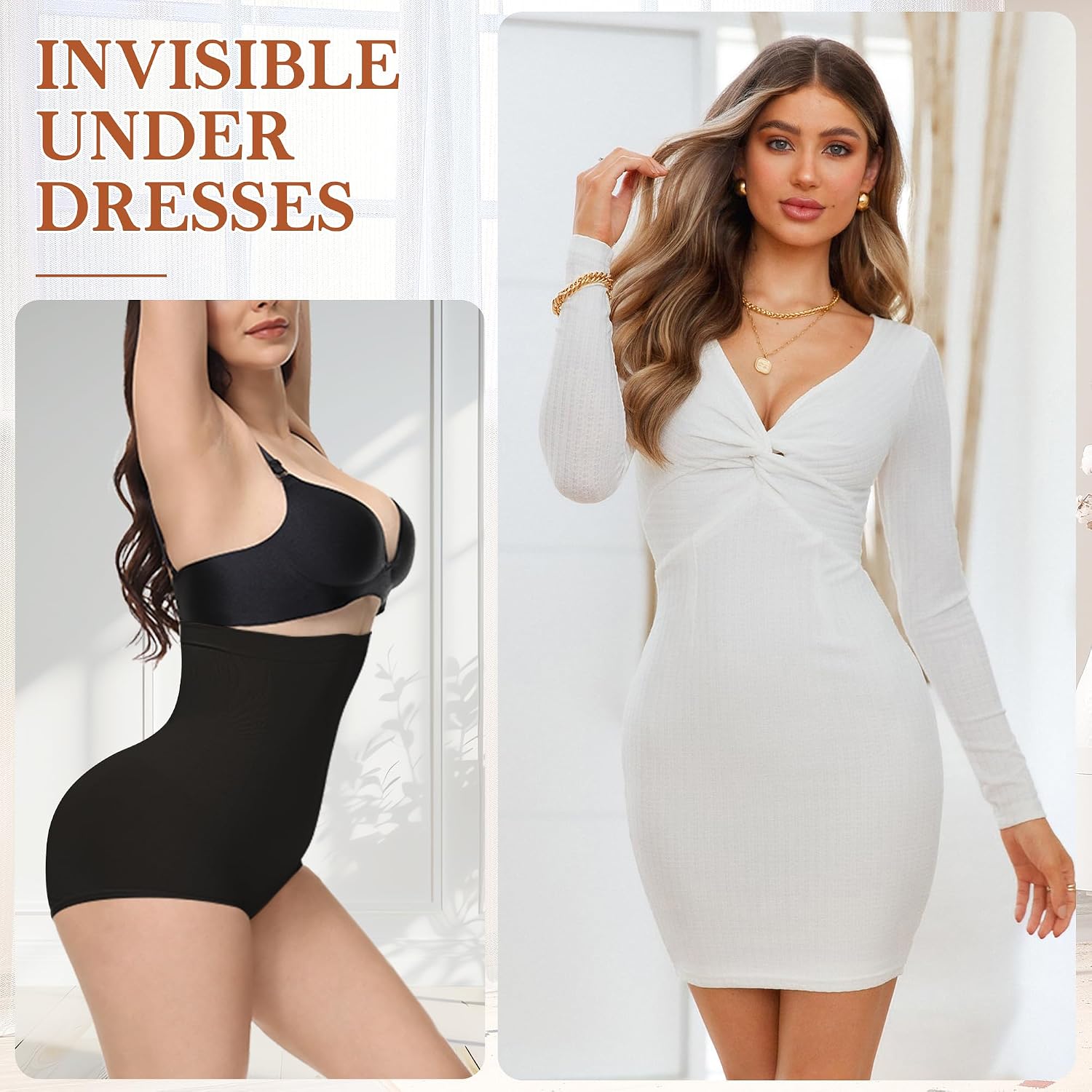 Detalle de Niceuare Tummy Control Shapewear High-Waisted Seamless Briefs