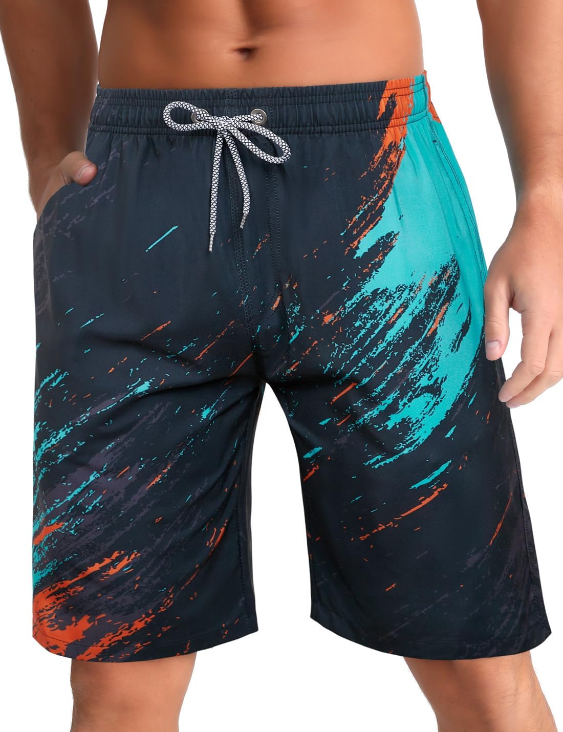 Detalle de iCKER Swimming Shorts Men: Quick Dry Board Shorts with Mesh Lining