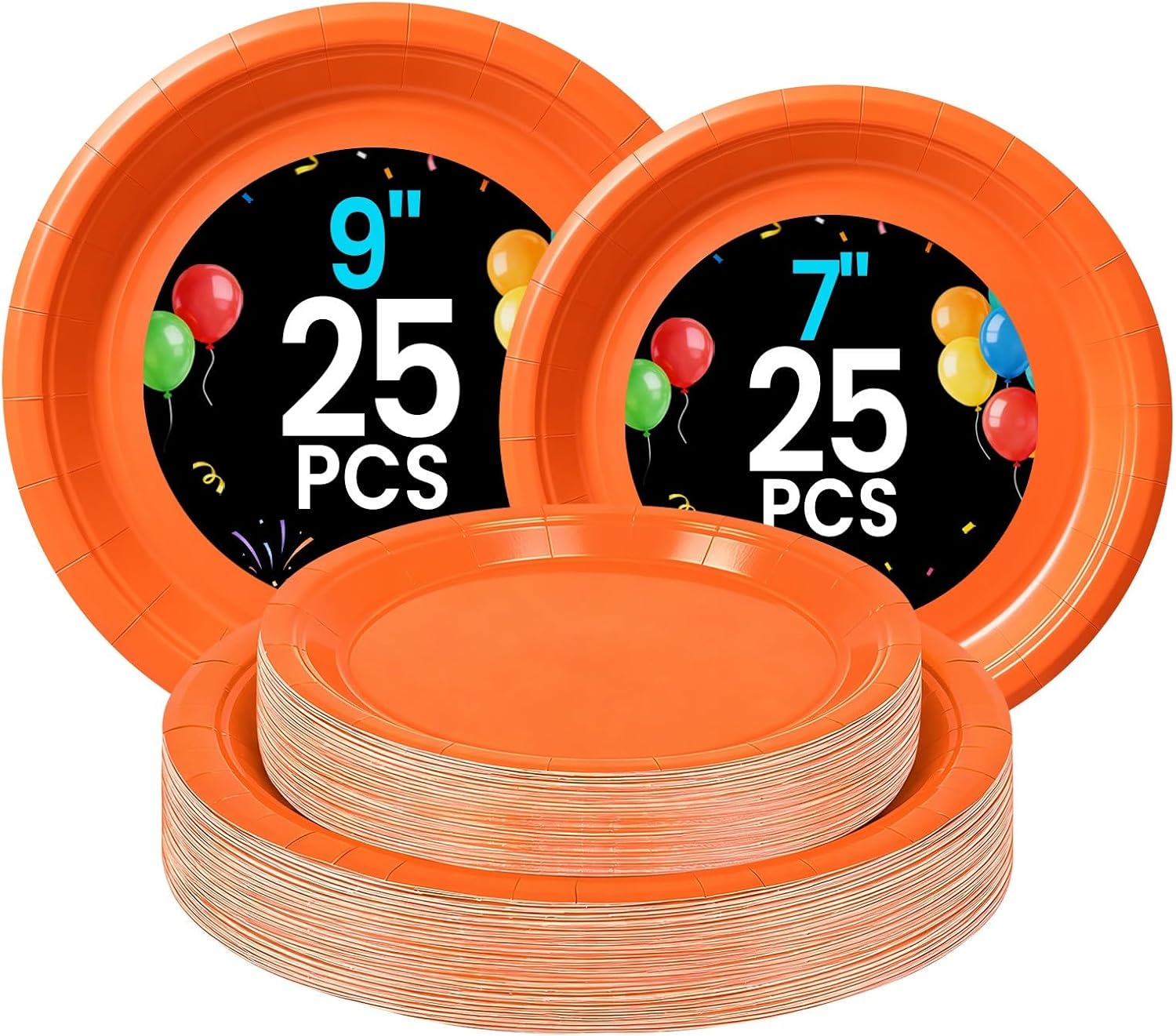 Thumbnail 6 de LANLISA 50 Black Paper Plates Disposable — 7" dessert plates + 9" dinner plates for parties