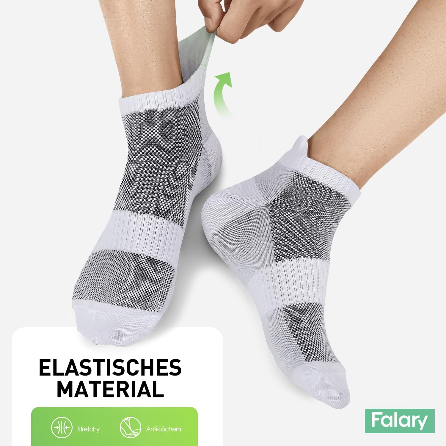 Detalle de FALARY 10 Paar Sneaker-Socken aus Baumwolle – atmungsaktive Sportsocken für Herren & Damen