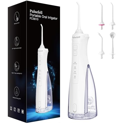 Detalle de Pulsefell Irrigador Dental Portátil 300 ml: limpieza profunda y movilidad para hogar y viajes