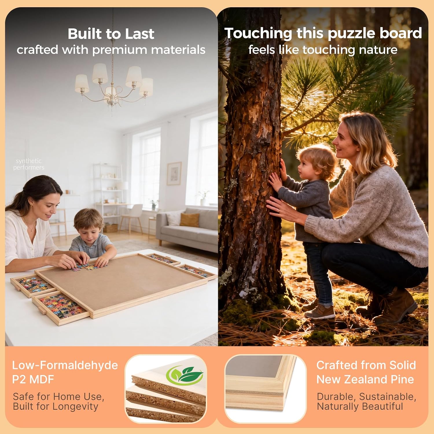 Thumbnail 5 de ALL4JIG 1500-Piece Jigsaw Puzzle Spinner Board with Drawers and Cover – Portable Wood Puzzle Table 25 x 34 inches