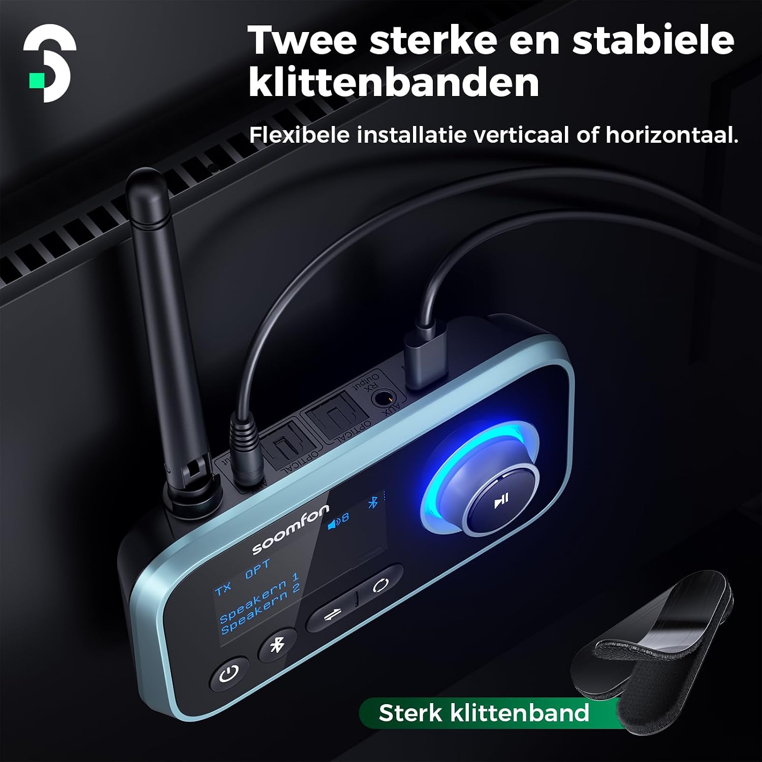 Detalle 2 de SOOMFON Bluetooth Transmitter 3-in-1 for TV
