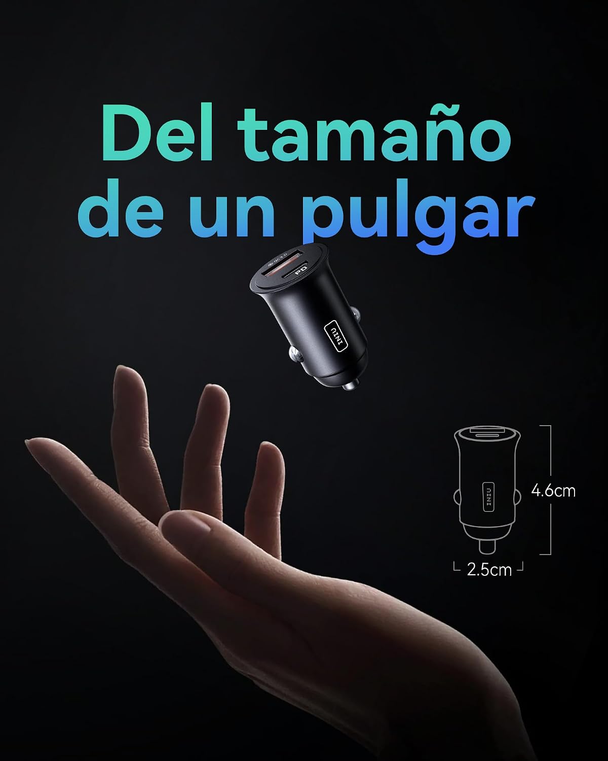 Thumbnail 4 de INIU Cargador de Coche 60W con USB-C 30W + USB-A 30W y Cable 100W (1 m) – Carga Rápida PD/QC3.0