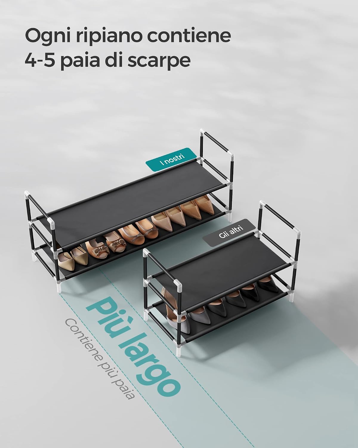 Thumbnail 4 de SONGMICS Scarpiera 2 Ripiani 98,5 cm